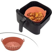 Mcreative Renkli Isıya Dayanıklı Yıkanılabilir Silikon Fırın ve Airfryer Yuvarlak Pişirme Matı 20 cm