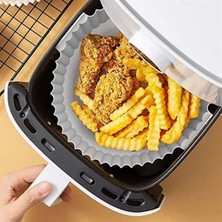 Mcreative Renkli Isıya Dayanıklı Yıkanılabilir Silikon Fırın ve Airfryer Yuvarlak Pişirme Matı 20 cm