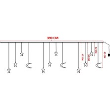 Ledison Dekoratif Saçaklı Yıldız Hilal Kablo Günışığı LED