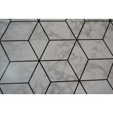 Elyaflı Geometrik Desen Silinebilir Leke Tutmaz Pvc Masa Örtüsü