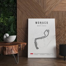 Pegziz Monaco Formula 1 Pisti Sanatsal Kanvas Tablo F1 Sanatsal Minimalist Duvar Tablosu