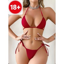 Life Luxury - Sevimli Dantel Renk Eşleştirme Ayrı Sütyen Üç Noktalı Tarzı Bikini Kadın Seti
