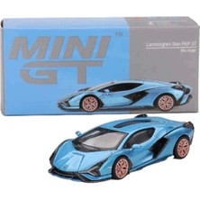 Mini GT 1:64 Diecast Lamborghini Sian Fkp 37 Blu Aegir  Model Araba