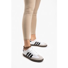 Kadın Günlük Beyaz Siyah Rahat Taban Sneaker