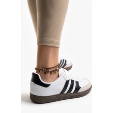 Kadın Günlük Beyaz Siyah Rahat Taban Sneaker