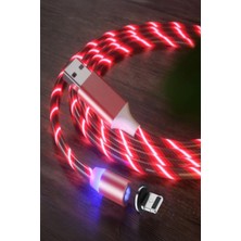 Judas J21 Lightning Magnetic Akan Led Işıklı Şarj Kablosu -1mt