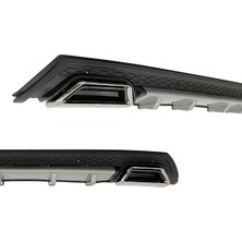 OMGarage Vw Polo 2009-2014 Gri Krom Kare Egzozlu Difüzör Mat Siyah