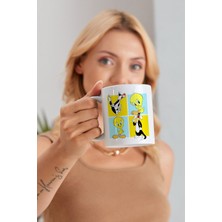 The Sylvester & Tweety Baskılı Özel Baskı Tasarım Promosyon Porselen Kupa Mug Bardak Hediyelik