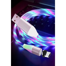 Judas J21 Micro USB Magnetic Akan Led Işıklı Şarj Kablosu -1mt