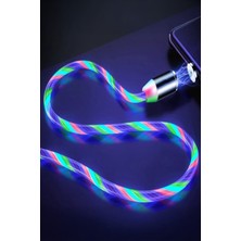 Judas J21 Micro USB Magnetic Akan Led Işıklı Şarj Kablosu -1mt