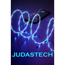 Judas J21 Micro USB Magnetic Akan Led Işıklı Şarj Kablosu -1mt