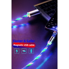 Judas J21 Micro USB Magnetic Akan Led Işıklı Şarj Kablosu -1mt