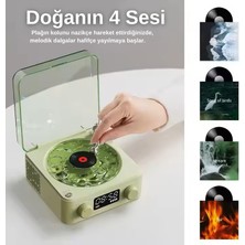 Kentucky Waves Nostalji Plak Çalar Bluetooth Subwoofer 3D Ses Dalgası Retro Müzik Plak Çalar Yeşil