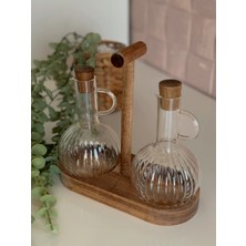 Elzey Home Akasya Kapaklı & Standlı Yağdanlık Seti 2X300 ml