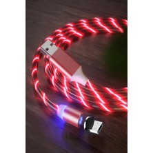 Judas J21 Micro Usb Magnetic Akan Led Işıklı Şarj Kablosu -2mt