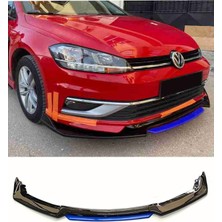 Citroen C4 Picasso 2013-2016 Mavi Şeritli Ön Ek Ön Lip Piona Black 4 Prç