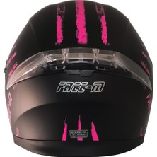 Motoanl Motosiklet Çene Açılır Kadın Kask Ece 22.06 Sertifika Güneş Vizörü Yeni Sezon Motor Kaskı Pink Zebra