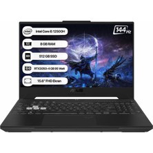 Asus Tuf Gaming F15 FX507ZC4-HN158 Intel Core I5 12500H 8 GB 512 GB SSD Rtx 3050 144 Hz Freedos 15.6" Fhd Taşınabilir Bilgisayar