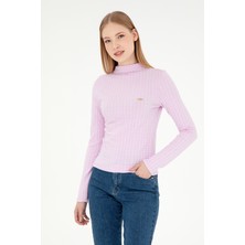 U.S. Polo Assn. Kadın Pembe Dik Yaka Sweatshırt 50292421-VR041