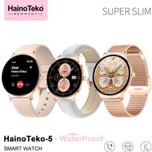 Haino Teko Watch Ultra 5 Amoled Ekran Super Slim Tasarım Waterproof 3 Kordonlu Akıllı Saat Gold Rose