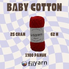 Filyarn Bayrak Kırmızı Baby Cotton Elegant Örgü Ipi Amigurumi Ipi Punch Örgü Ipi Oeko-Tex Startdart 100 - 50 gr