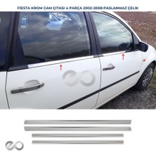 Ebal Oto Ford Fiesta Krom Cam Çıtası 4 prç. 2002-2008 P. Çelik