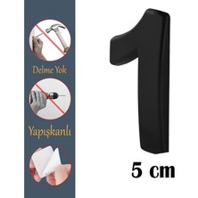 Nzb Kapı Numarası Yapışkanlı Küçük Boy 50 mm 5 cm Numara 1 Rakam Bir Sayısı Siyah Renk Numaralar 1 Adet
