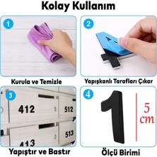 Nzb Kapı Numarası Yapışkanlı Küçük Boy 50 mm 5 cm Numara 1 Rakam Bir Sayısı Siyah Renk Numaralar 1 Adet