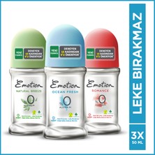 Emotion Kadın Roll On 50 ml 3'lü Tanışma Seti (Natural Breeze,Ocean Fresh,Romance)