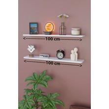 Cmkstore Dekoratif Uçan Duvar Rafı 2 Adet Gizli Monteli Raf Oval Kesim 100 x 18  cm