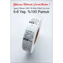 Çılgın Etiket Yıkama Talimatı Etiketi 2x3,6cm %100 Pamuk Japon Akmaz 1000'LIK Rulo. Çocuk Bedenleri