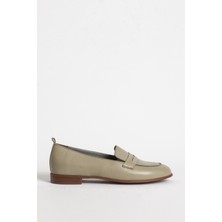 Dericlub Br 04037 Gerçek Deri Kadın Loafer Yeşil