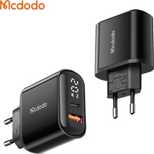 Mcdodo CH-7171  Pd3.0 20W 1xusb 1xtype-C Girişli Göstergeli Şarj Adaptörü+Type-C To Lightning  Kablolu-Siyah