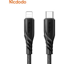 Mcdodo CH-7171  Pd3.0 20W 1xusb 1xtype-C Girişli Göstergeli Şarj Adaptörü+Type-C To Lightning  Kablolu-Siyah