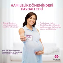 Biowins Pharma Bifolic 30'lu Folik Asit, Demir, Selenyum, Iyot, Vitamin D3 ve Vitamin B12 Içeren Takviye edici gıda