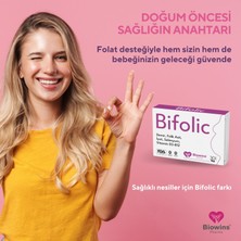 Biowins Pharma Bifolic 30'lu Folik Asit, Demir, Selenyum, Iyot, Vitamin D3 ve Vitamin B12 Içeren Takviye edici gıda