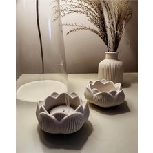 Cey Design Modern Dekoratif Ikili Lotus Tealight Mumluk