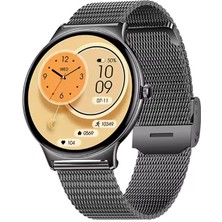 Haino Teko Watch Ultra 5 Amoled Ekran Super Slim Tasarım Waterproof 3 Kordonlu Akıllı Saat Titanyum Siyah