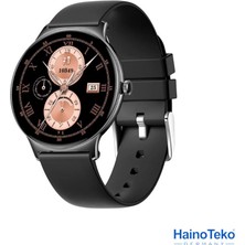 Haino Teko Watch Ultra 5 Amoled Ekran Super Slim Tasarım Waterproof 3 Kordonlu Akıllı Saat Titanyum Siyah