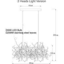 NZL Lighting Modern Ikili Pullu Gümüş Renkli Sarkıt Avize