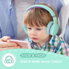 Digital Computer Home Gorsun E66 85/94DB Ses Limitli Kulak Üstü Bluetooth Kulaklık Çocuk Katlanabilir Kulaklık-Mor (Yurt Dışından)