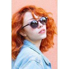 Focus On Lemon Rose Retro Yuvarlak Polarize Unisex Güneş Gözlüğü