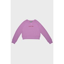 United Colors Of Benetton Logolu Bisiklet Yaka Crop Sweat Kız Çocuk Sweat BNTG21543
