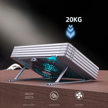 Digital Computer Home R-Just HZ44 Katlanabilir Yüksekliği Ayarlanabilir Dizüstü Bilgisayar Soğutma Fanı Tabanı Metal Dizüstü Soğutucu Standı-Gümüş (Yurt Dışından)