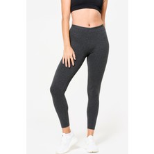 Decathlon Domyos Kadın Gri Spor Taytı - Fitness Yüksek Bel Slim Kalıp ile Rahat Kullanım