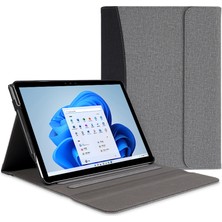 Digital Computer Home Microsoft Surface Pro 10/9/8 Kılıf Standı Cüzdan Fonksiyonlu Dizüstü Bilgisayar Deri Kapak-Siyah+Gri (Yurt Dışından)