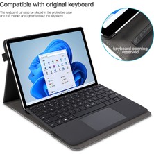 Digital Computer Home Microsoft Surface Pro 10/9/8 Kılıf Standı Cüzdan Fonksiyonlu Dizüstü Bilgisayar Deri Kapak-Siyah+Gri (Yurt Dışından)