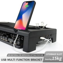 Digital Computer Home Yzh-K8 Dizüstü Bilgisayar Monitörü Yükseltici Standı, USB Hub Şarjı ve Veri Aktarımı Masa Düzenleyicisi (Yurt Dışından)