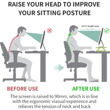 Digital Computer Home Yzh-K8 Dizüstü Bilgisayar Monitörü Yükseltici Standı, USB Hub Şarjı ve Veri Aktarımı Masa Düzenleyicisi (Yurt Dışından)