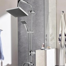 Zek Siyah Krom Kare Tepe Yağmurlama Banyo Robot Duş Seti Lüx Tepe Duş Seti